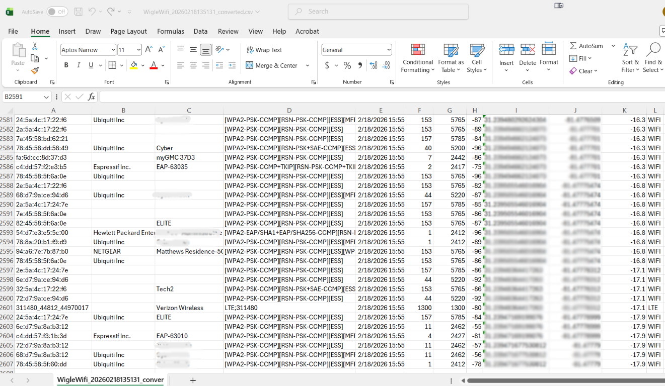 WiGLE CSV Converter